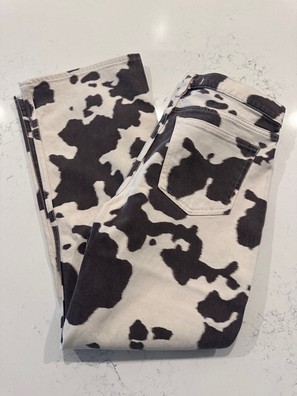 Abercrombie & Fitch Women’s Low Rise Baggy Cow Print Jean 29S - Picture 5 of 9